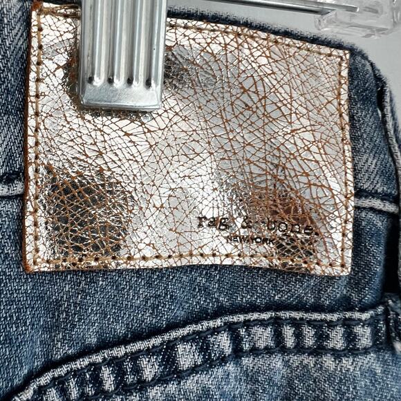 Rag & Bone Women's Featherweight Logan Wide-Leg Jeans River Blue Size 28 NWT - Picture 12 of 14